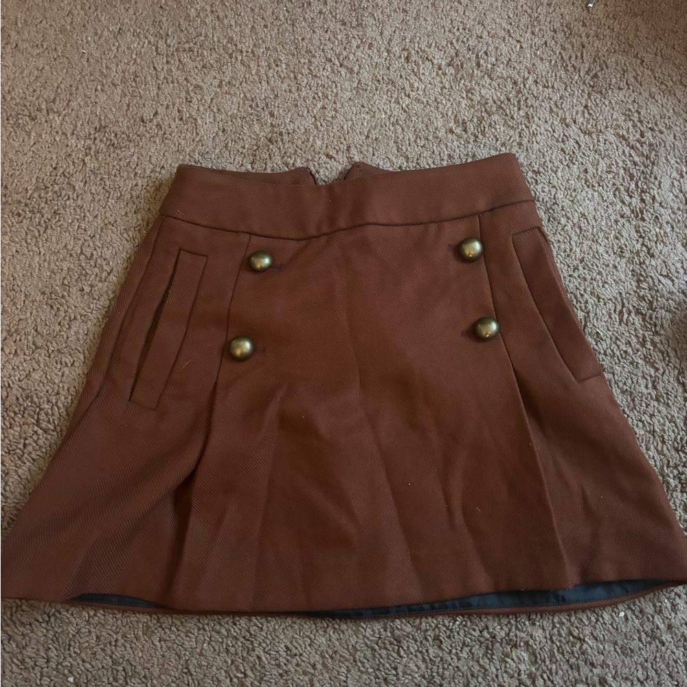 Vintage Brown Buttoned Skirt